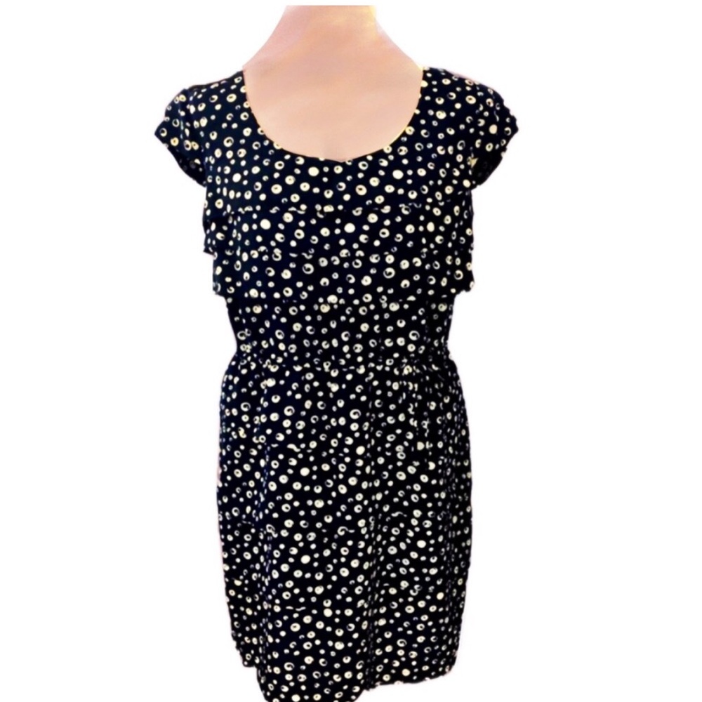 Gabby Skye Cap Sleeve Black Print Dress Size 14W